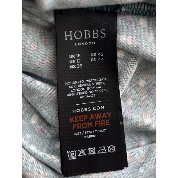 HOBBS LONDON Ami Printed Ruffled Hem Dress 12 - Picture 9 of 10